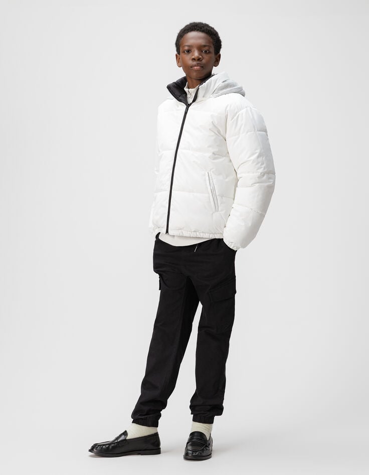 Jungen-Wendesteppjacke mit abnehmbarer Kapuze-2 Jungen-Wendesteppjacke mit abnehmbarer Kapuze-2