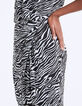 Vestido drapeado crepé de viscosa estampado cebra-6