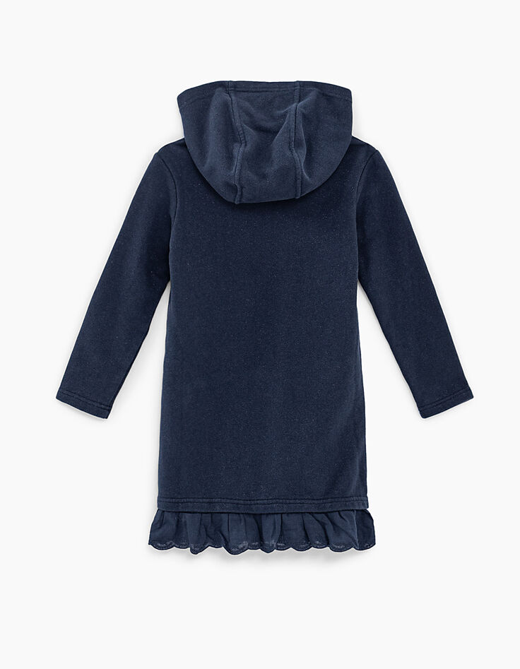 Girls’ navy slogan glitter sweatshirt dress-5