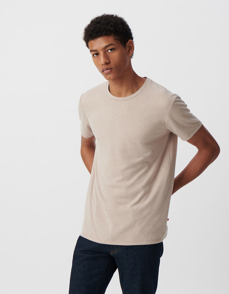 Men’s sand hemp blend DRY FAST T-shirt-2