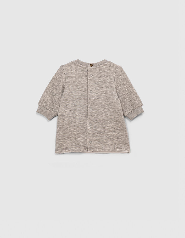 Baby girls’ mid-grey marl textured anchor sweatshirt-dress-3