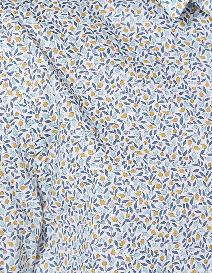 Chemise SLIM blanc cassé tissu Liberty micro-fleurs Homme-5