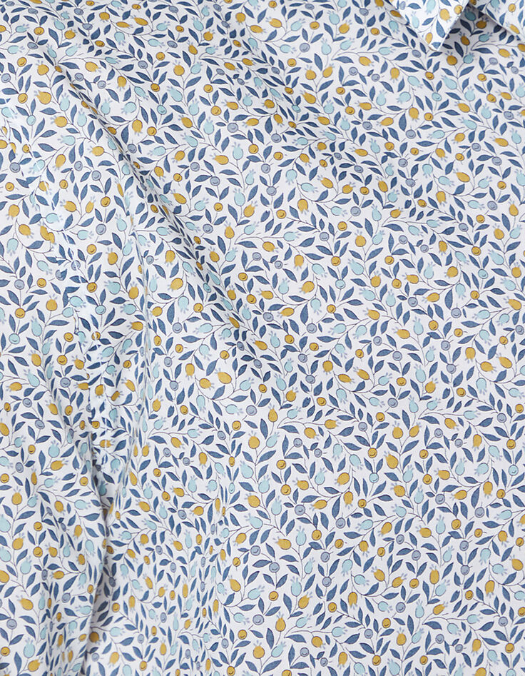 Chemise SLIM blanc cassé tissu Liberty micro-fleurs Homme-5