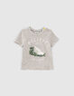 T-Shirt mit Basketball- und Blätterprint für Babyjungen -1