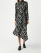 Jurk met zwarte zebrabloemenprint Dames-1
