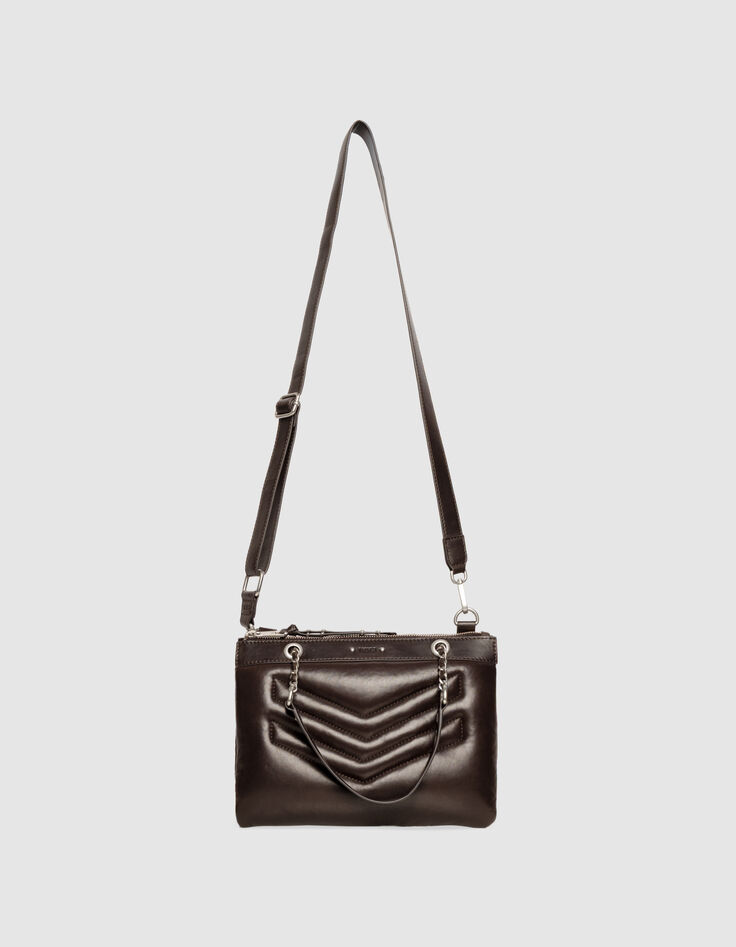 Clutch 1440 Reporter marrón cuero acolchado mujer-2