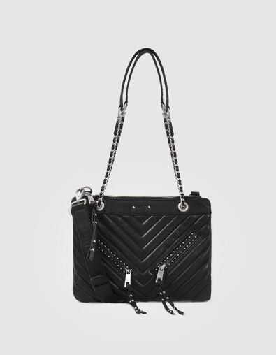 Zwarte leren etuitas 1440 Reporter Rock met studs Dames - IKKS