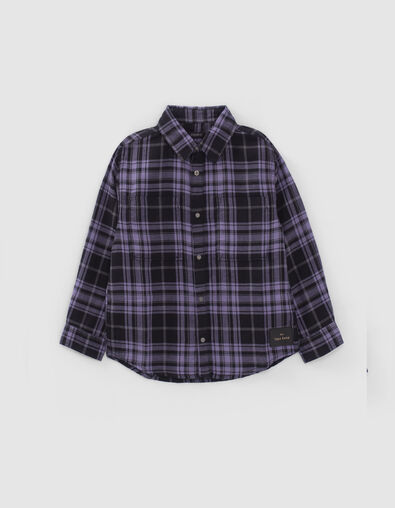 Camisa violeta mix cuadros niño - IKKS