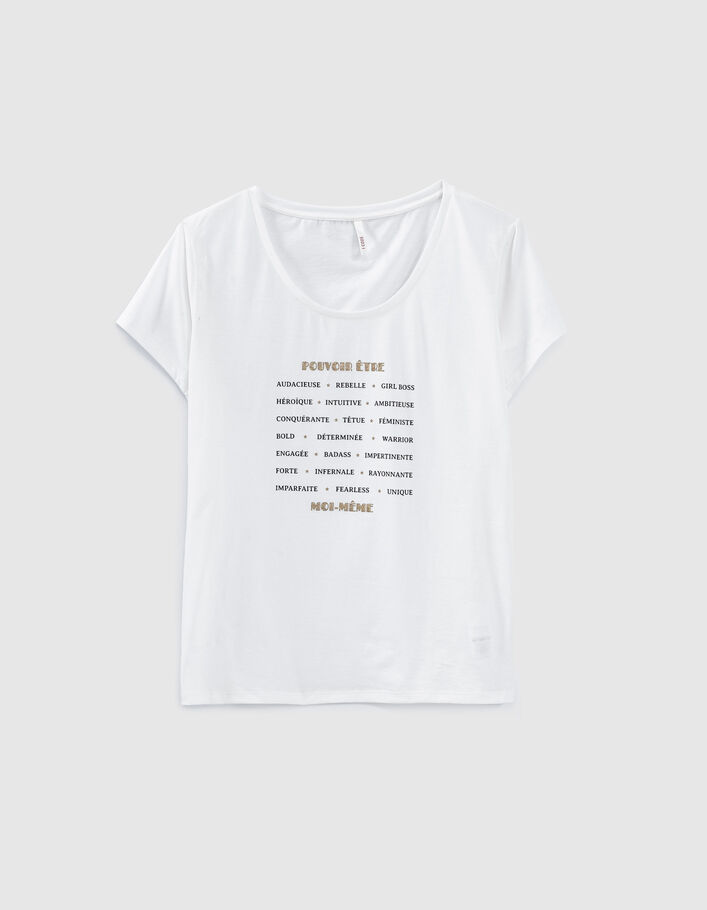 Tee shirt blanc coton biologique edition limitée Girl Power I.Code - I.CODE