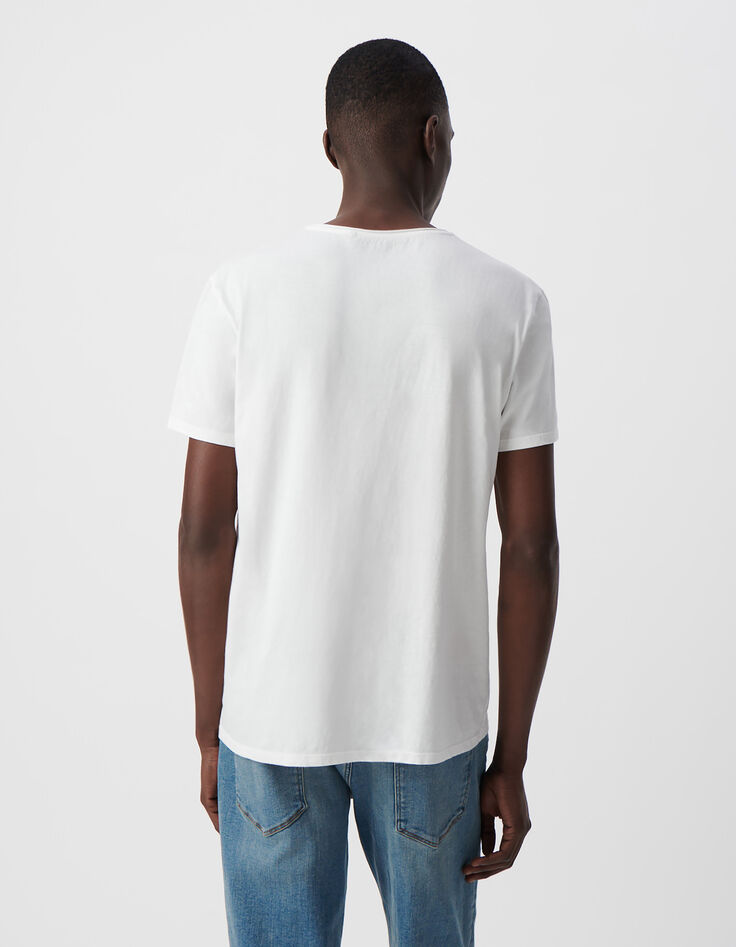 Men’s white organic cotton T-shirt with angel-guitarist-3