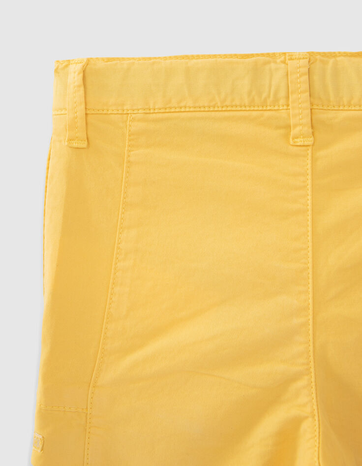 Boys' yellow cargo Bermuda shorts-6