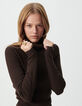 Brauner Damen-Rollkragenpulli Strick-4