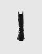 Women&rsquo;s black & white leather cowboy boots, Western seams-2