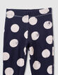 Girls’ navy XL polka dot and ribbed reversible leggings-2