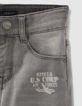 Light grey skinny jeans met print en badge jongens -7