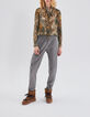 Blouse kaki imprimé paysage Femme-7
