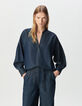 Women’s raw blue Lyocell® oversized blouse-2
