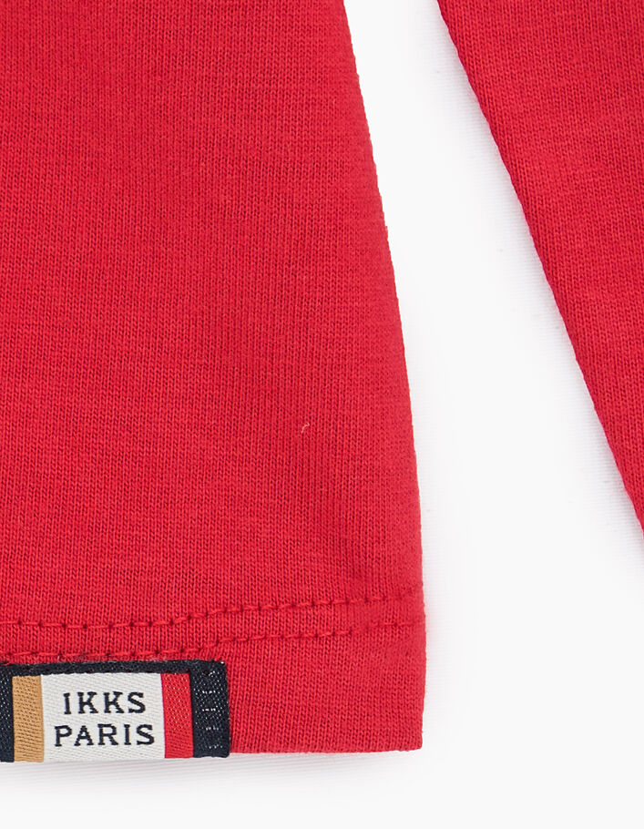 Rood T-shirt opdruk hond VIP pass IKKS voor jongens  - IKKS