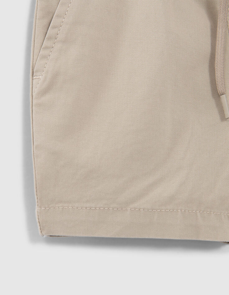 Baby boys’ beige Bermuda shorts with elasticated waist-4