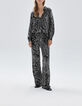 Pure Edition-Wijde grijze broek zebraprint Dames-1