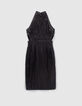 Women’s black lace midi dress with American armholes-7
