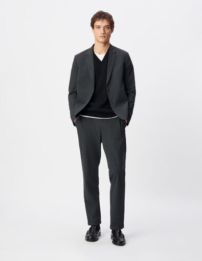 Veste de costume grise maille ULTRA MOBILITY Homme - IKKS