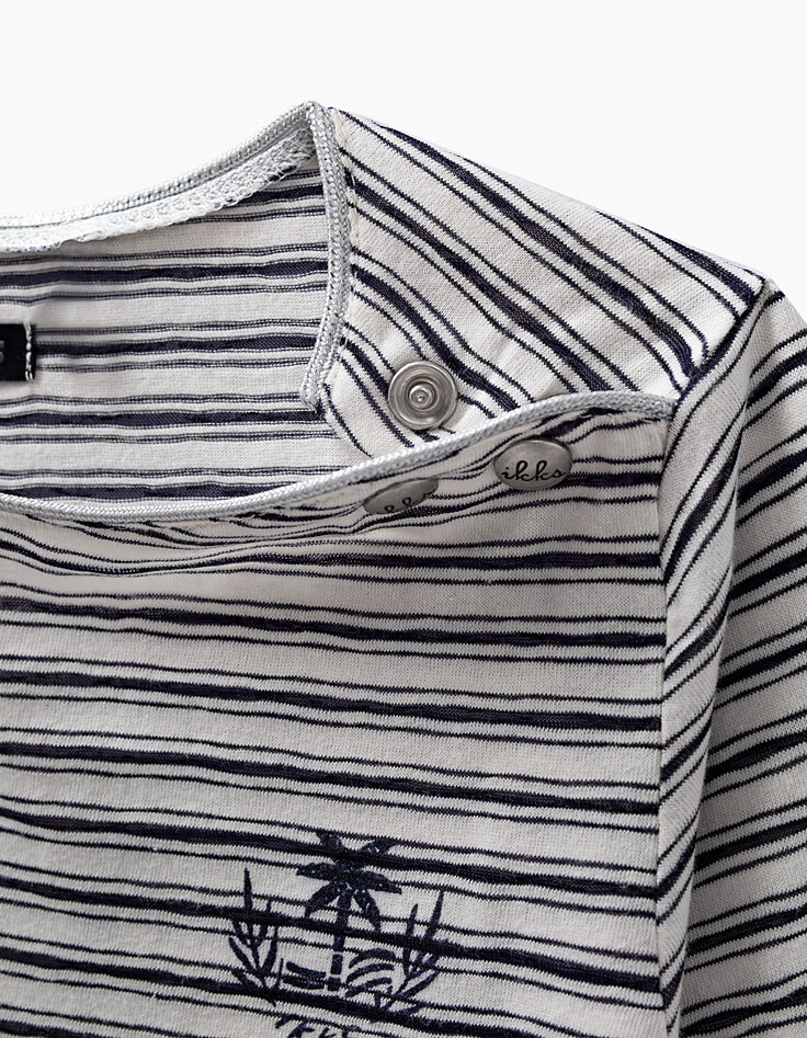 2-in-1-Mädchen-T-Shirt mit Streifen und Top mit Stickerei-6