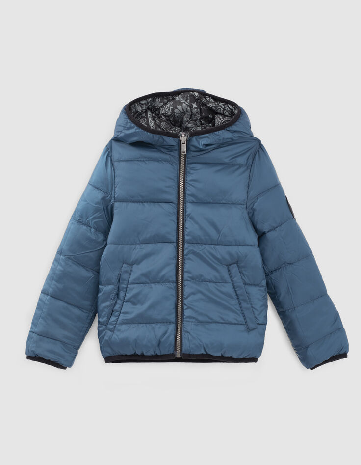 Boys’ blue and black Bandana reversible padded jacket-3