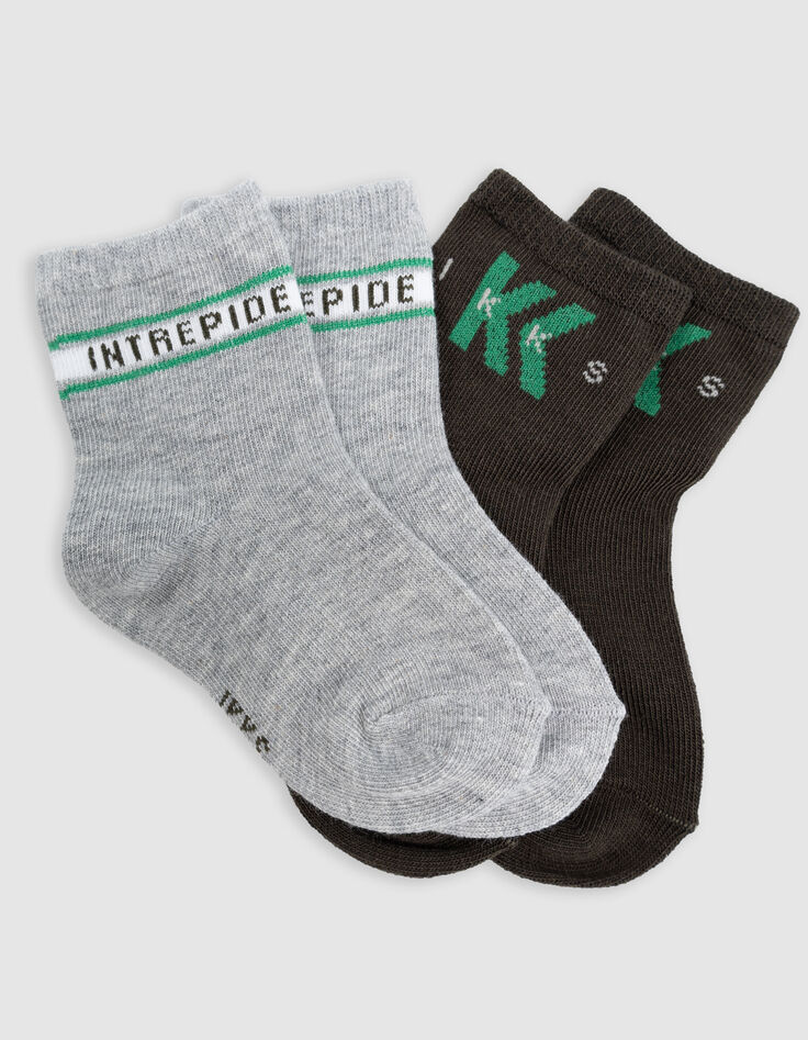 Baby Boy khaki und graue Socken-2