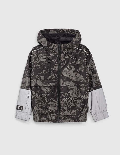 Black jungle print REFLECTIVE windcheater - IKKS