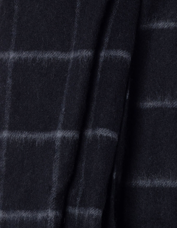 Bufanda negra con estampado de cuadros Hombre-2