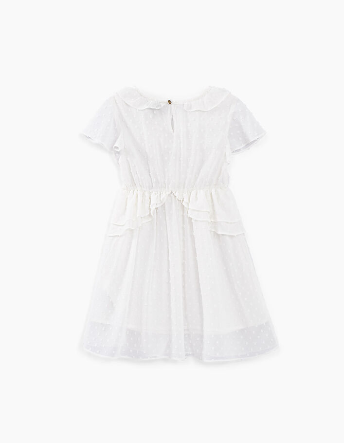 Girls' off-white dotted Swiss-style textured dress - IKKS