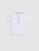 White polo shirt organic cotton striped collar for boy-3