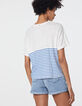 Women’s woman graphic linen short sleeve sailor T-shirt -3