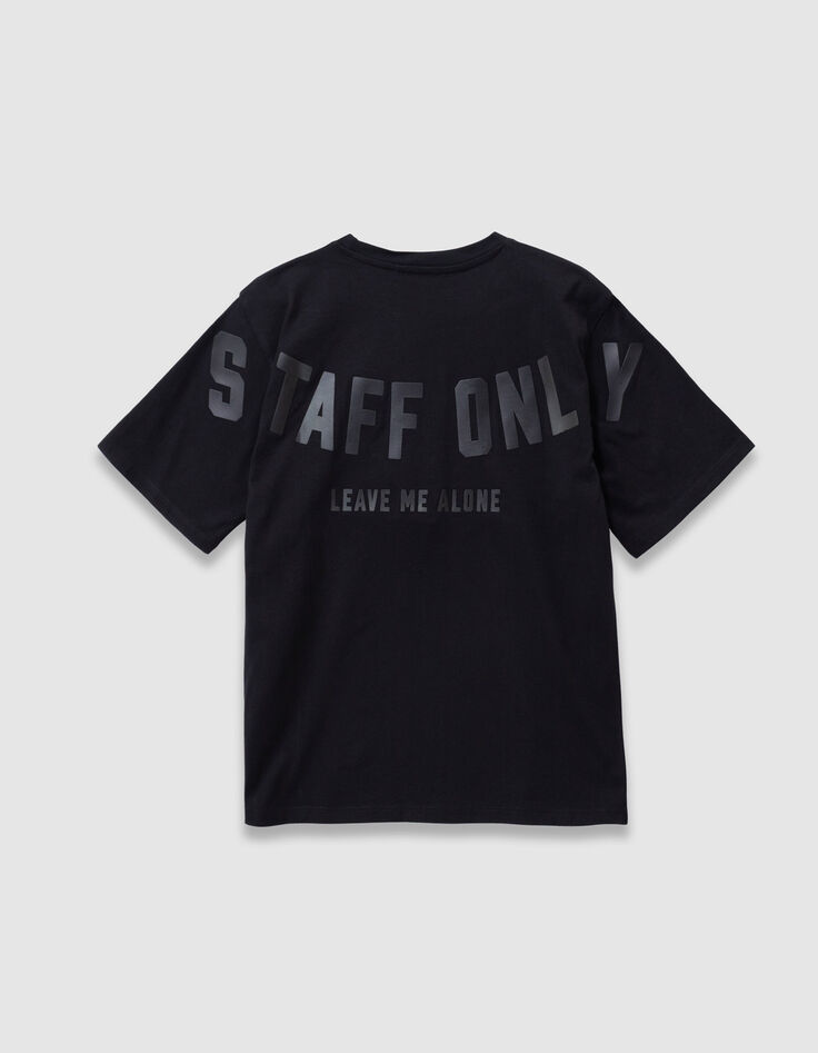 Boys’ black short-sleeved T-shirt with XL slogan on back-7
