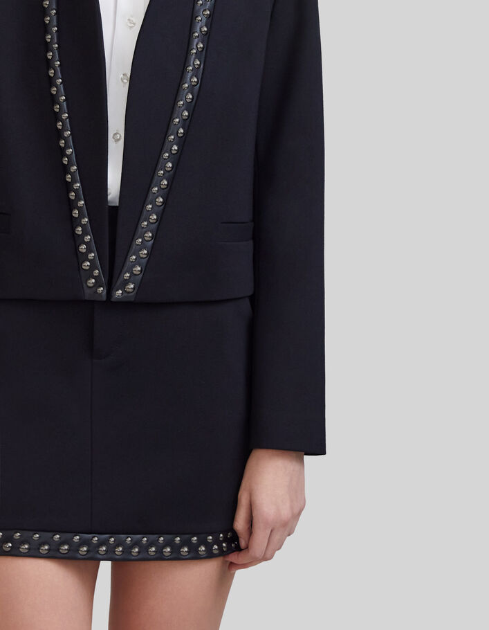 Women's black studded short suit jacket - IKKS