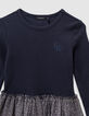 Marineblaues Mädchen-Tüllkleid Mischgewebe Leo-Schleife-2
