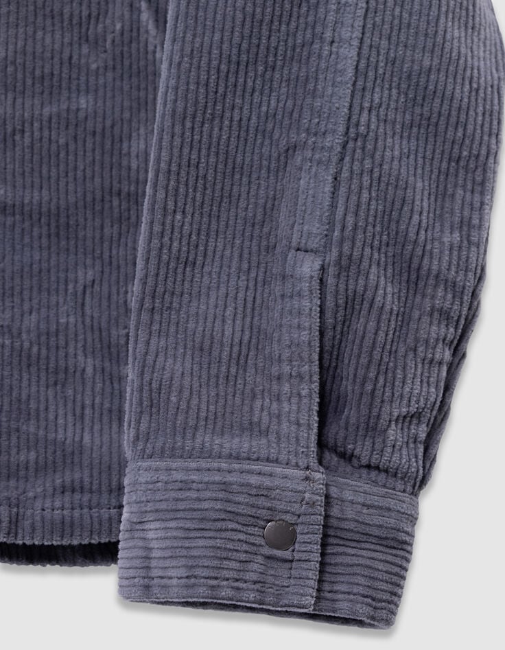 Boys’ blue corduroy overshirt with press studs-6 Boys’ blue corduroy overshirt with press studs-6