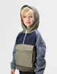 Hoodie kaki en blauw in fleece jongens-2