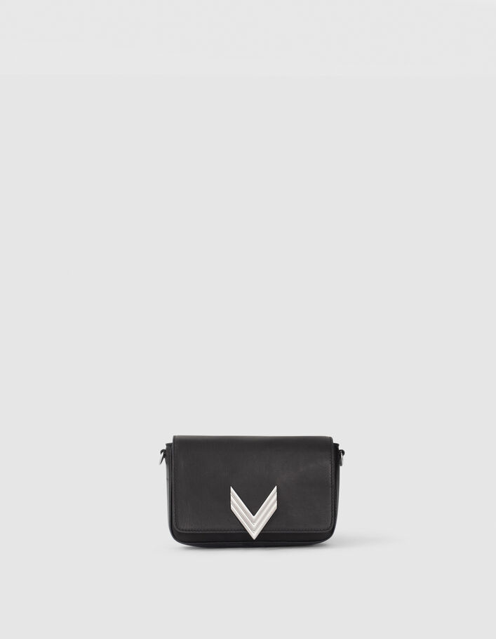 Schwarze Damentasche 111 aus Chrome Free Rindsleder - IKKS