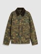 Khaki Wachsjacke mit Samtkragen Herren-6