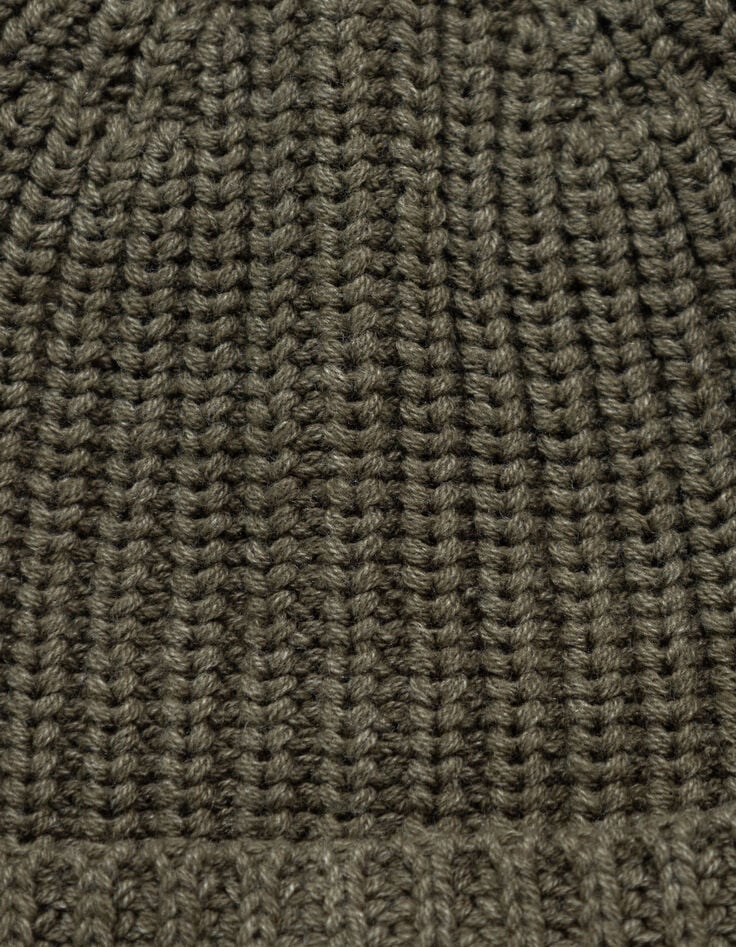 Kaki muts ribtricot met omslag jongens-4 Kaki muts ribtricot met omslag jongens-4