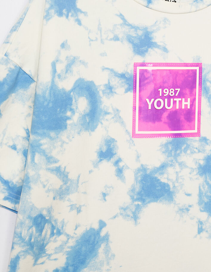 Girls' lavender-blue tie-dye T-shirt - IKKS