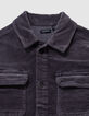 Chemise manches longues grise velours côtelé garçon-5