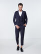 Men’s navy fine-stripe suit waistcoat-7
