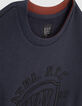 Boys’ navy sweatshirt with XL textured embroidery-5