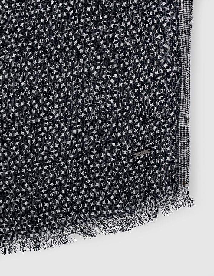 Men’s black minimalistic print scarf - IKKS