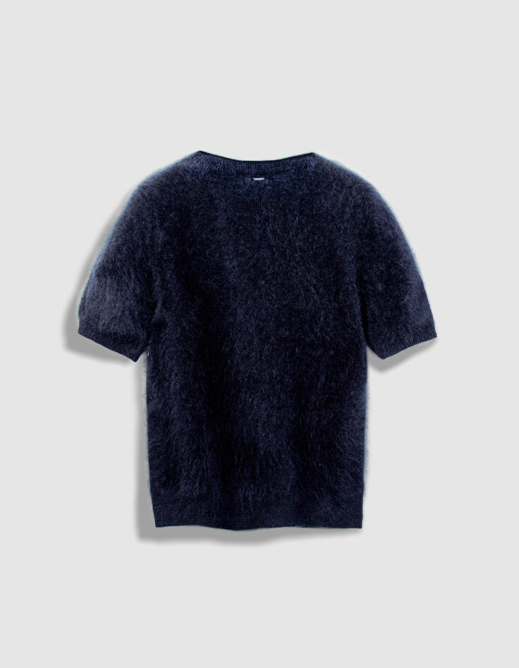 Camiseta de cachemir azul marino Mujer-6