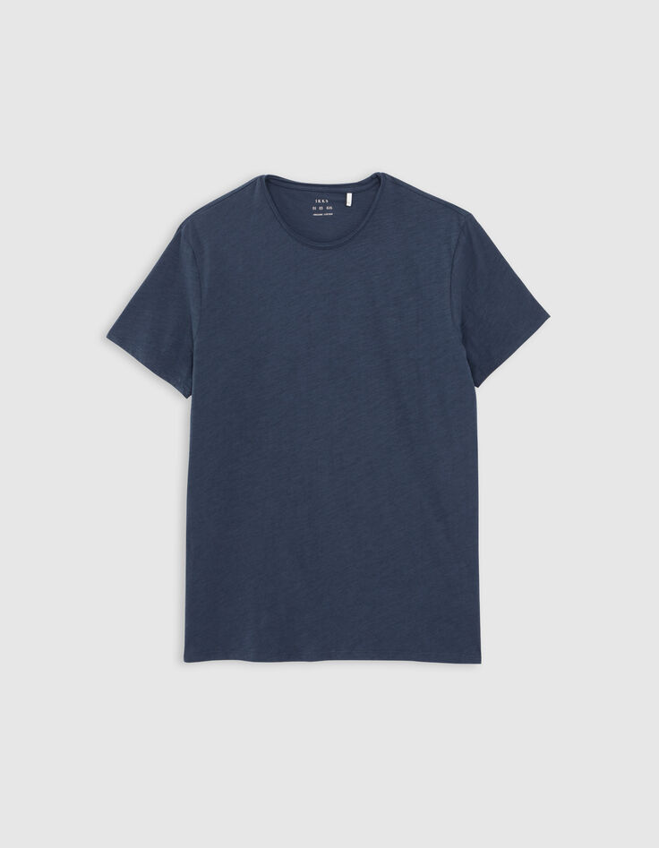Men’s petrol organic cotton Essential round-neck T-shirt-5