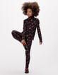 Omkeerbare legging zwart velours en rozenprint meisjes-3 Omkeerbare legging zwart velours en rozenprint meisjes-3